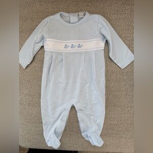 Kissy Kissy Pima Cotton Blue Whale Footie 6-9 months